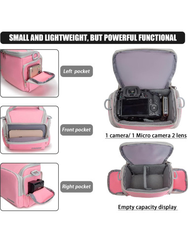 Bolsa de Hombro Compacta CADeN para Cámara SLR/DSLR Rosa