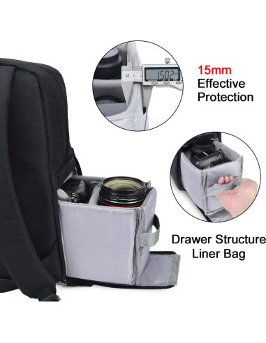 Mochila para Cámara CADeN L4 Impermeable con Compartimento Laptop 14"