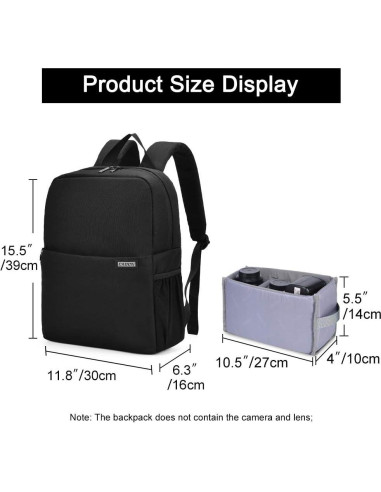 Mochila para Cámara CADeN L4 Impermeable con Compartimento Laptop 14"