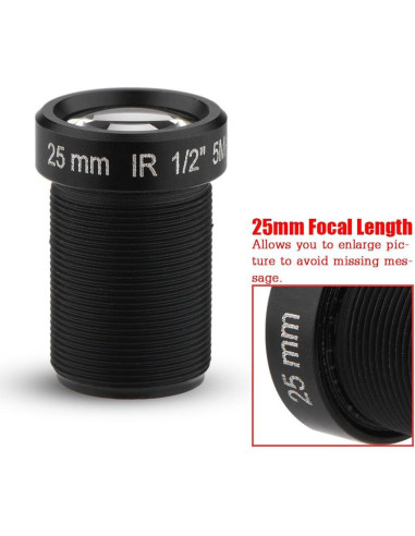 Lente de Cámara CCTV HD Wendry 5MP 25mm Visión Nocturna IR