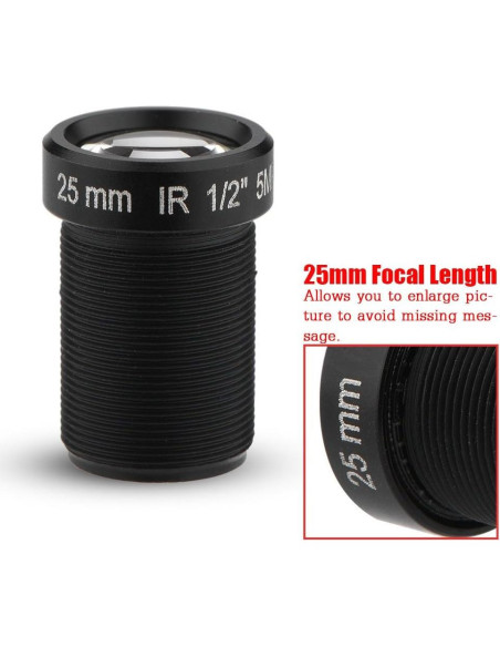 Lente de Cámara CCTV HD Wendry 5MP 25mm Visión Nocturna IR