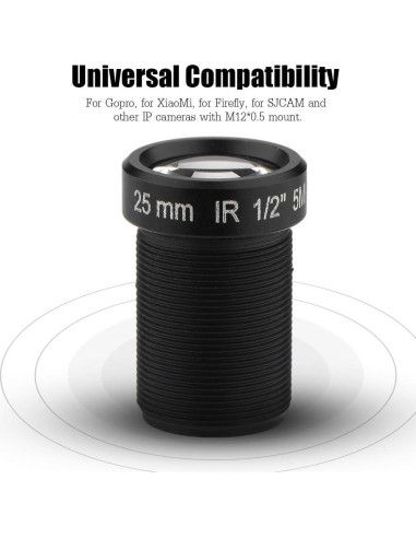 Lente de Cámara CCTV HD Wendry 5MP 25mm Visión Nocturna IR
