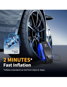 Compresor de Aire Portátil Powools 12V - Inflador Neumáticos Automóviles 2