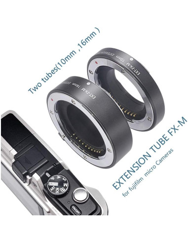 Tubo de extensión macro mcoplus 10+16mm para Fuji X-Mount