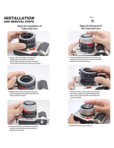 Tubo de extensión macro mcoplus 10+16mm para Fuji X-Mount