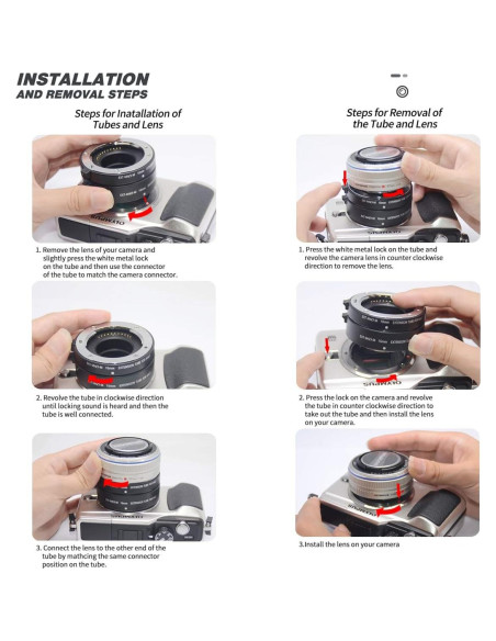 Tubo de extensión macro mcoplus 10+16mm para Fuji X-Mount