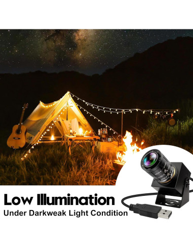 Cámara USB 4K IFWATER 12MP Lente Manual 3.6-10mm 120fps