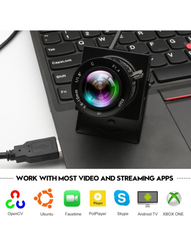 Cámara USB 4K IFWATER 12MP Lente Manual 3.6-10mm 120fps