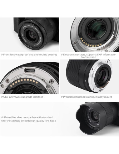 Lente VILTROX 25mm F1.7 para cámaras Fujifilm X-Mount