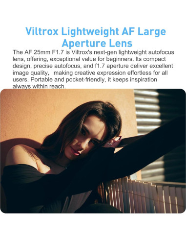 Lente VILTROX 25mm F1.7 para cámaras Fujifilm X-Mount