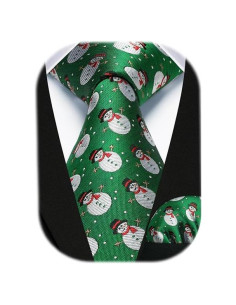 Corbata de Navidad HISDERN para Hombres + Pañuelo 31cm