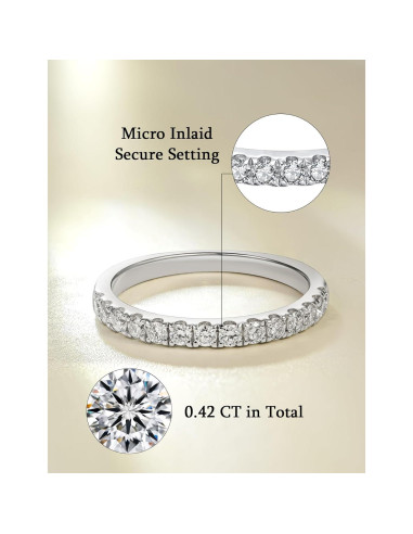 Anillo de Boda de Diamante IMOLOVE 0.42CT Oro Blanco 18K