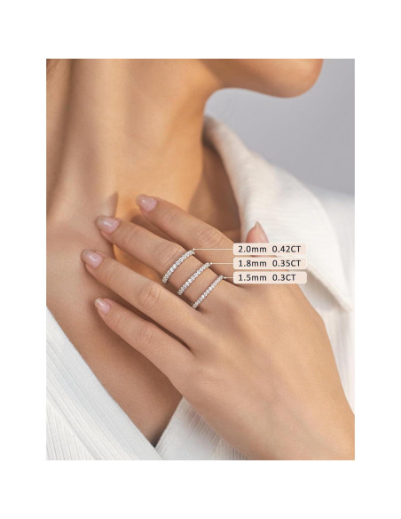 Anillo de Boda de Diamante IMOLOVE 0.42CT Oro Blanco 18K