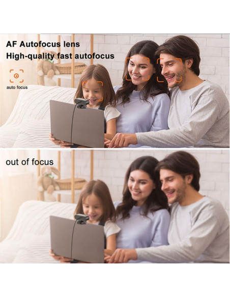 Webcam 1080P Genérico W10 con Micrófono y Lente Gran Angular