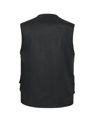 Chaleco de Pesca para Hombre Grande Negro con 15 Bolsillos