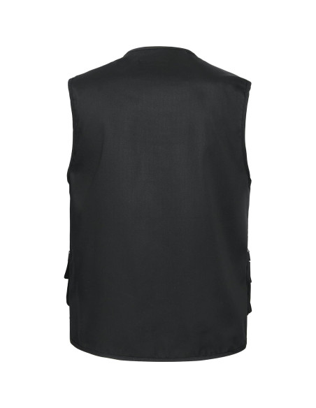 Chaleco de Pesca para Hombre Grande Negro con 15 Bolsillos