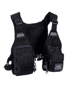 Chaleco de Pesca BASSDASH FV08 Ultra Ligero Unisex con 10 Bolsillos