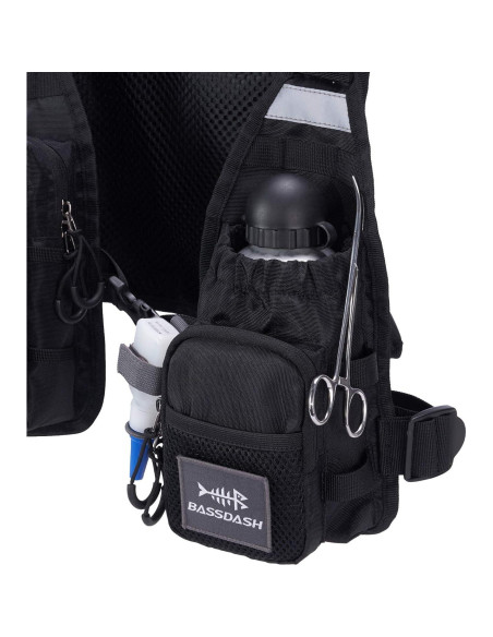 Chaleco de Pesca BASSDASH FV08 Ultra Ligero Unisex con 10 Bolsillos