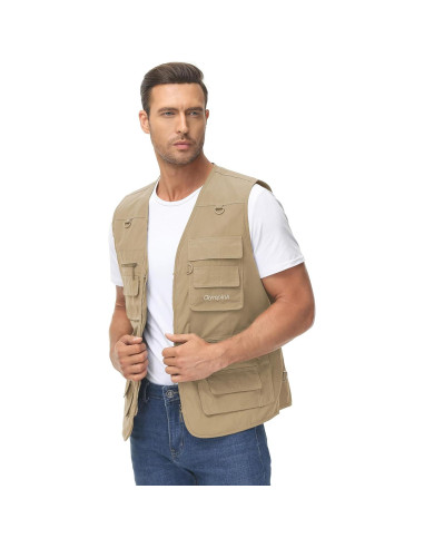 Chaleco de Pesca Lentta para Hombre 16 Bolsillos Secado Rápido