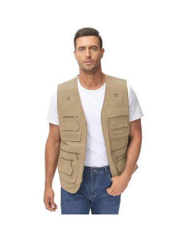 Chaleco de Pesca Lentta para Hombre 16 Bolsillos Secado Rápido