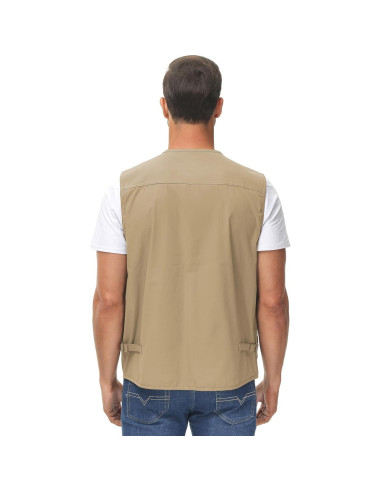 Chaleco de Pesca Lentta para Hombre 16 Bolsillos Secado Rápido