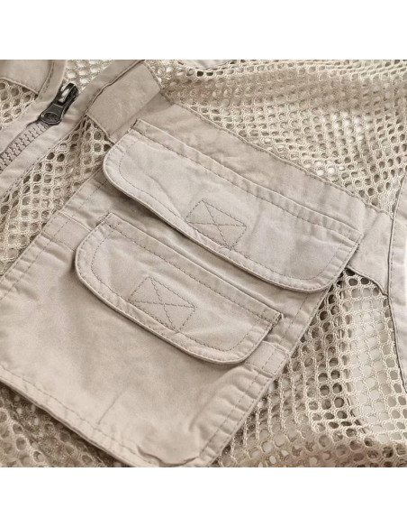 Chaleco de Pesca Transpirable Unisex con Múltiples Bolsillos