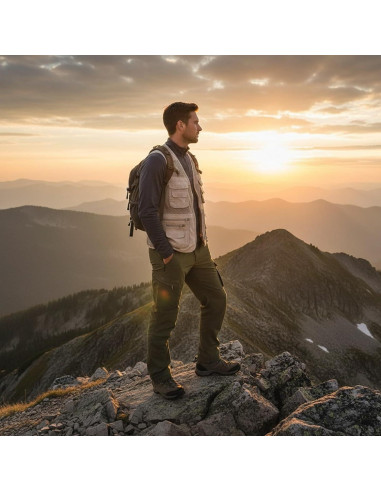 Chaleco de Pesca Transpirable Unisex con Múltiples Bolsillos