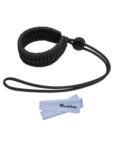 Correa de Muñeca Ajustable Paracord para Cámara Universal - Negro