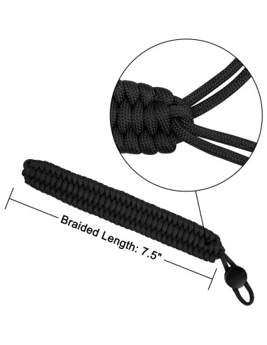 Correa de Muñeca Ajustable Paracord para Cámara Universal - Negro