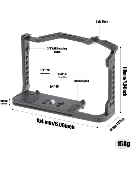 Jaula de Cámara FocusFoto para Canon EOS 90D 80D 70D - Aluminio CNC