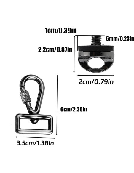 Juego de Tornillos y Ganchos para Correa de Cámara LLMSIX