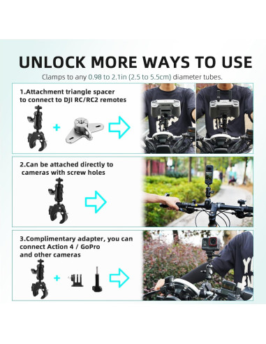Soporte para Bicicleta DJI RC 2 Flymile con Cabezal 360