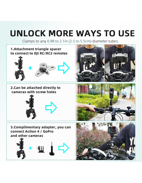 Soporte para Bicicleta DJI RC 2 Flymile con Cabezal 360