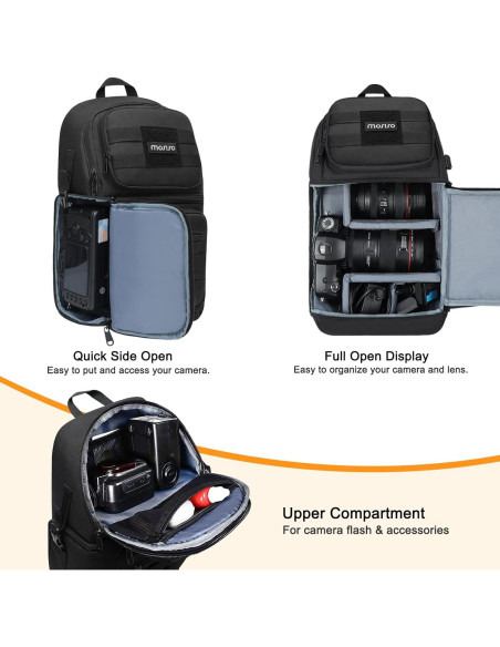 Bolsa de Mensajero Táctica Mosiso para Cámara DSLR Negro