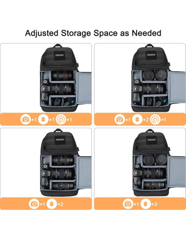 Bolsa de Mensajero Táctica Mosiso para Cámara DSLR Negro