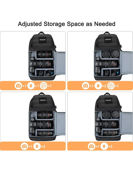 Bolsa de Mensajero Táctica Mosiso para Cámara DSLR Negro