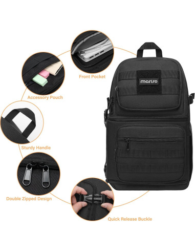 Bolsa de Mensajero Táctica Mosiso para Cámara DSLR Negro
