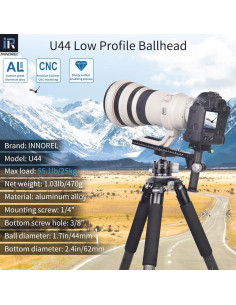Cabezal de Trípode INNOREL U44 Bola 44mm Metal 25kg 2