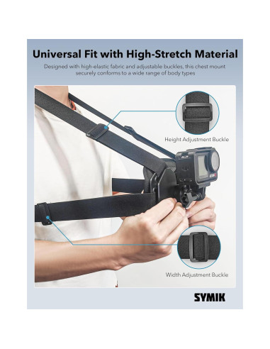 Arnés de Montaje en el Pecho SYMIK Ajustable para GoPro y DJI