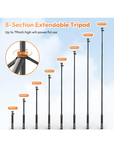 Trípode Extensible de Aluminio Rubesee PL-1021 200 cm