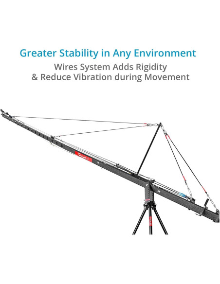 Grúa de cámara Proaim Wave-5P 24 pies con trípode y dolly