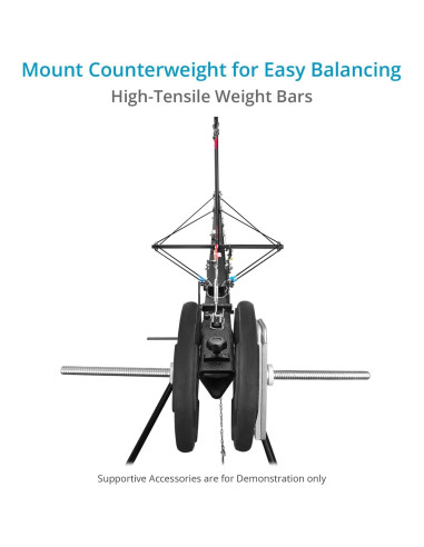 Grúa de cámara Proaim Wave-5P 24 pies con trípode y dolly