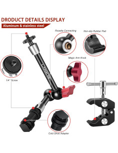 Brazo Mágico Ajustable 23 cm Lanxire con Super Abrazadera 2