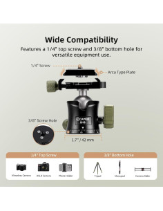 Trípode de Viaje Cayer CH35 de Fibra de Carbono 8 kg 2