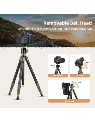 Trípode de Viaje Cayer CH35 de Fibra de Carbono 8 kg