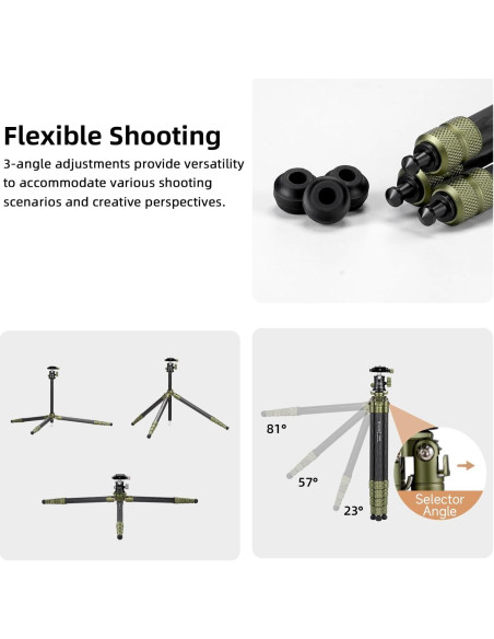 Trípode de Viaje Cayer CH35 de Fibra de Carbono 8 kg