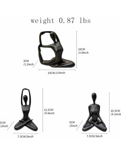 Conjunto de 3 Estatuas de Yoga Negras Ni-JASW - Resina 2