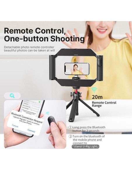 ULANZI U-Rig Luz Soporte de Mano con Control Remoto y Batería 5000mAh