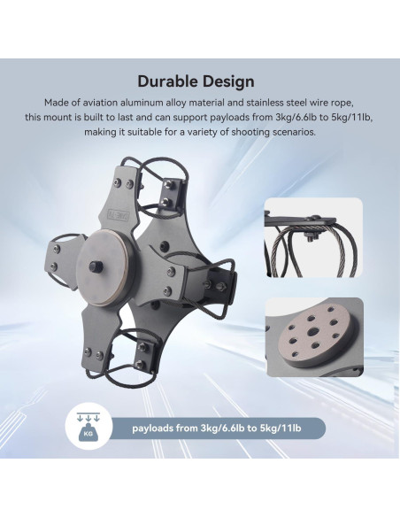 Aislador de Vibraciones CAME-TV para DJI RS 4/3 - Soporta 5kg
