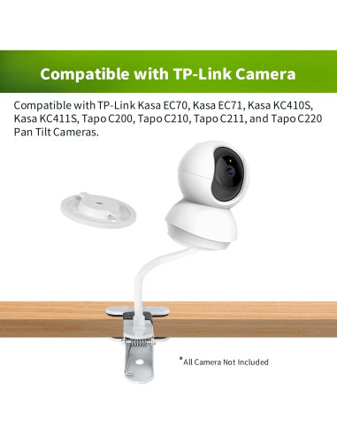 Soporte Flexible para Cámara TP-Link Tapo C200/C210/C220 - Sin Herramientas